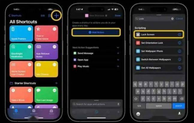 凌云苹果14锁屏维修店分享iPhone14升级iOS16.4后如何创建锁屏快捷方式 